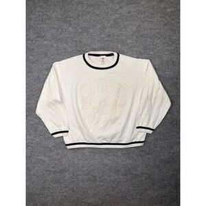 Vintage Walt Disney World Ringer Sweatshirt White Embossed Mickey Mouse SmallUSA